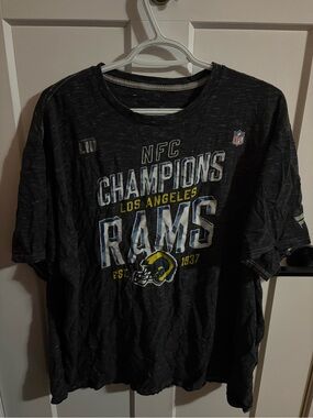 NFL Los Angeles Rams Black Short Sleeve Tee with Yellow & Blue Graphics